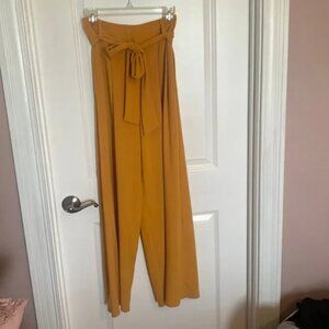 Fabulous Flying Tomato High Waisted Yellow-Gold Dress Pants